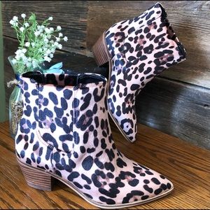 Sole Society Leopard Print Booties